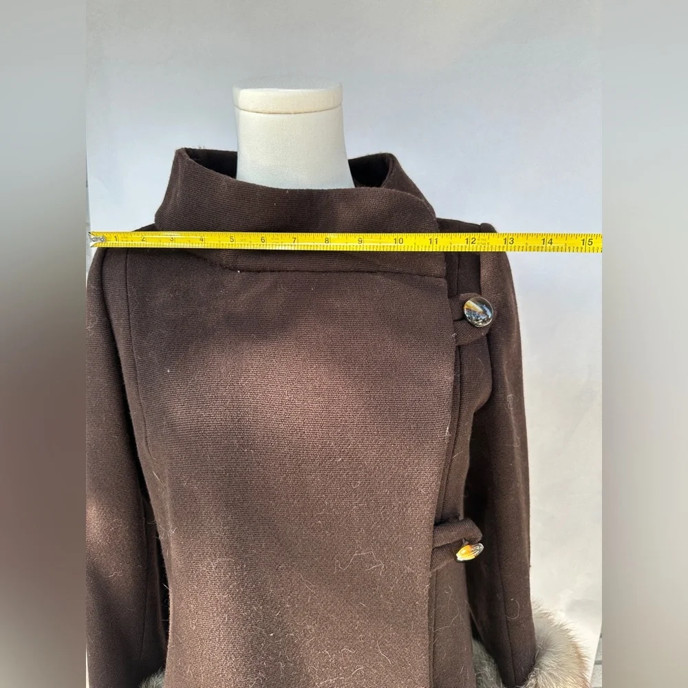 Mod Vintage 1960’s Forstmann Wool Coat Fur Cuffs - Picture 4 of 8